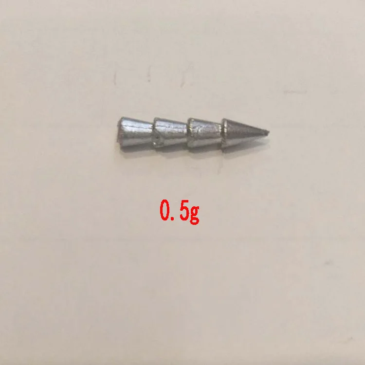 Angelzubehör: Bleieinsatz für Weichköder aus hochlegiertem Blei, Gewicht 0,5g/1g/1,5g/3,2g/4g, 10er-Pack – Detail 2