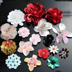 Handmade beaded PATCH diy decorative accessories 3D sequins flower cloth stickers Clothes bag cap decoration patch decals