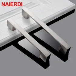 NAIERDI Cabinet Handles Drawer Knobs Aluminum Alloy Wardrobe Door Handle Brushed Pulls Modern Style Furniture Handle 128mm/160mm