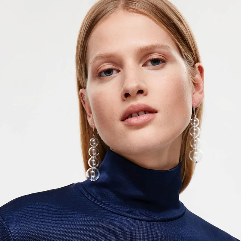 Original Unique Bulbs  Dangle Earrings For Women Cool Clear Glass Ball Long  Jewelry Earrings Femme