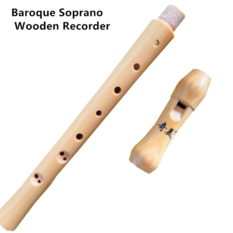 Registratore inclinato in legno stile tedesco e barocco Soprano 8 fori clarinetto C chiave cinese flauto verticale strumenti musicali