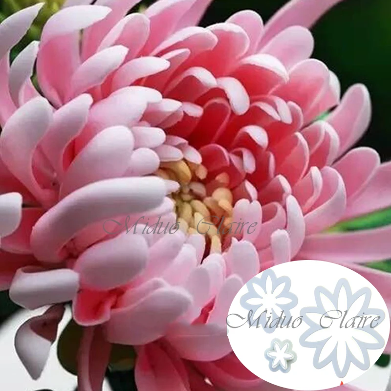 

3 шт. цветок хризантем, пластиковый резак для помадки, форма для торта, инструменты для украшения тортов из мастики, sugarcraft