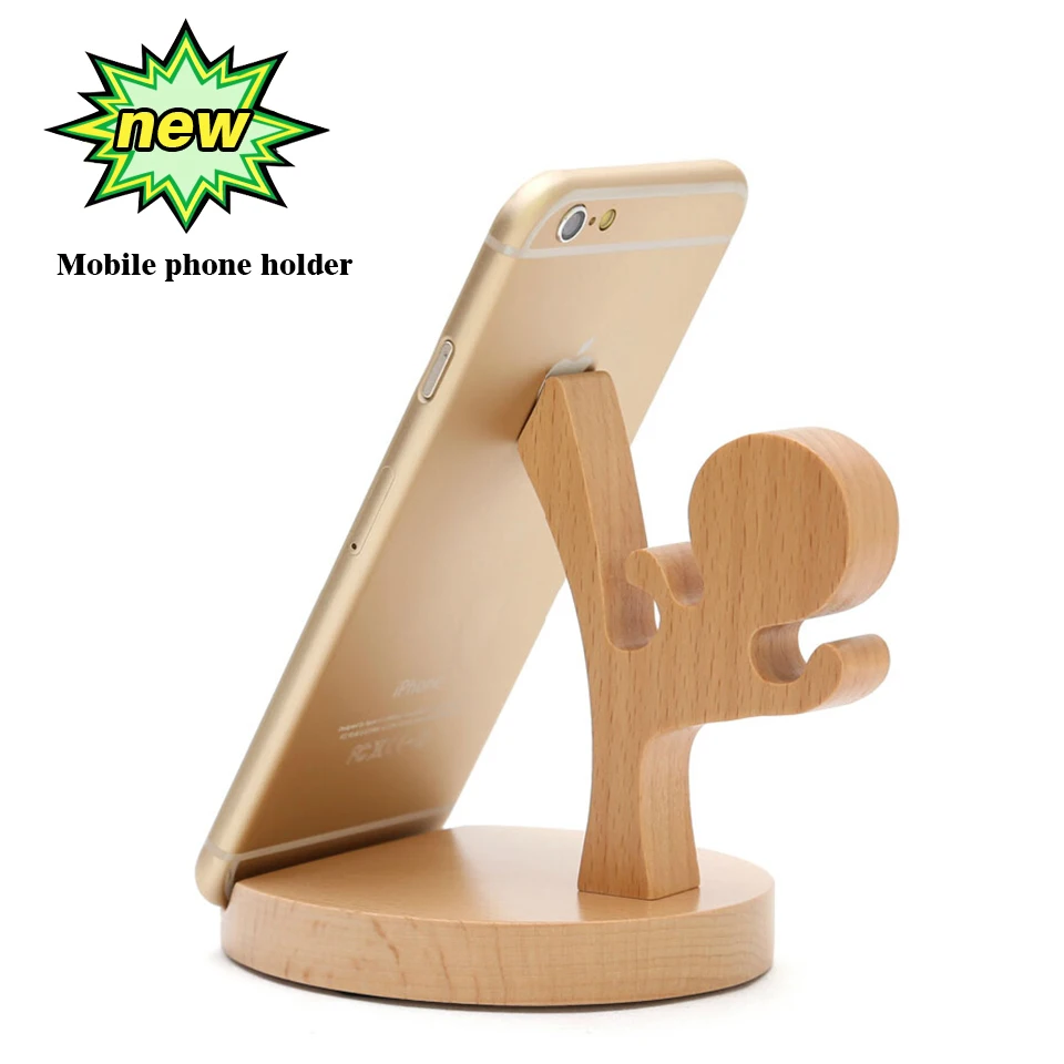 Acoki Universal Portable Wooden Style Cellphone Holder Stand Bracket For iPhone For Samsung For XiaoMi For Huawei Gift Durable