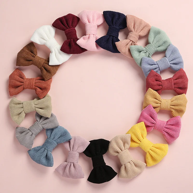 

Baby Girl Hair Clips Bows Children Corduroy Barrette Kids Spring Summer Vintage Hairpins Toddler Party Hairgrips Duckbill Clip