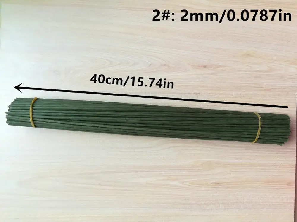 10pcs/lot 40/60cm Artificial Green / Coffee Flower Stem DIY Floral Material Handmade Wire Stem Accessoies for Wedding Home Decor