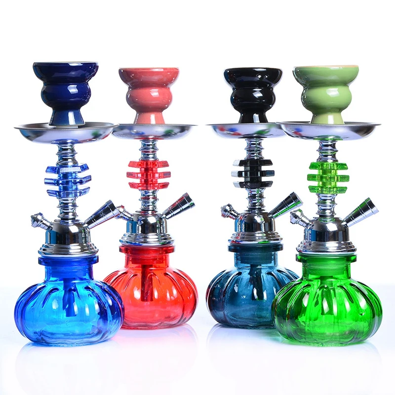 Mini Pumpkin Shisha Hookah Complete Set 28cm 11'' Tall Glass Vase with Tongs Disposable Mouthpieces Chicha Hooka Sheesha Hookha