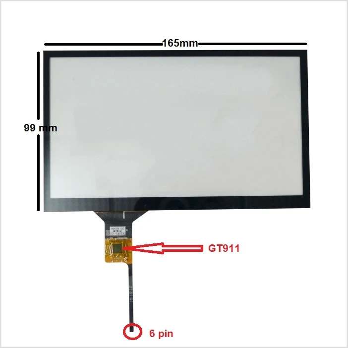 

On-board DVD navigation 7 inch capacitive touch screen /165*99/6 line touch screen /GT911 6P line free delivery