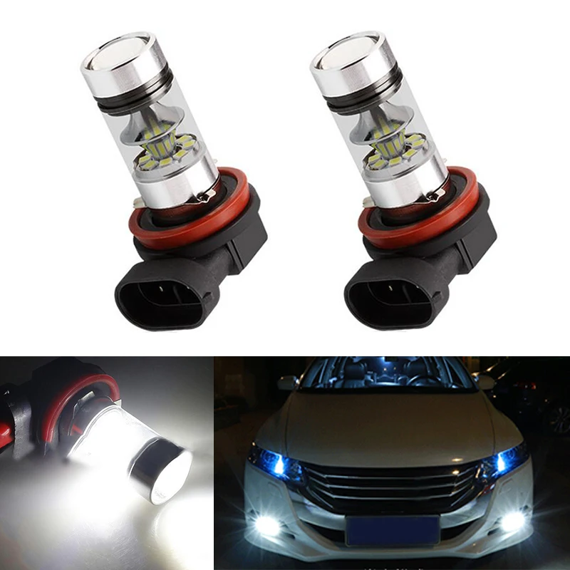 2x H11 H8 3030 SMD LED Fog DRL Light Bulb Lamp For Honda civic fit accord Crider crv