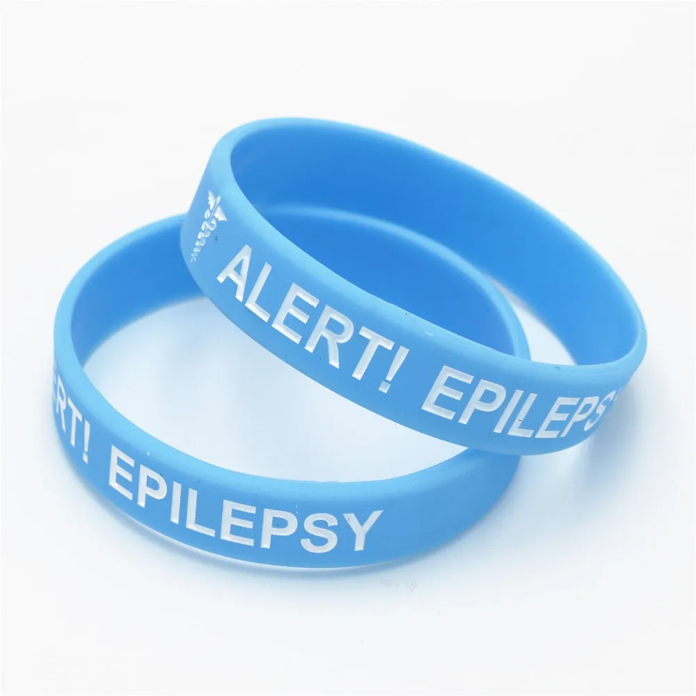 1PC Medical Alert Bracelet Epilepsy Silicone Wristband in Kids Size Armband Silicone Bracelets&Bangles for Kids Gifts SH135K