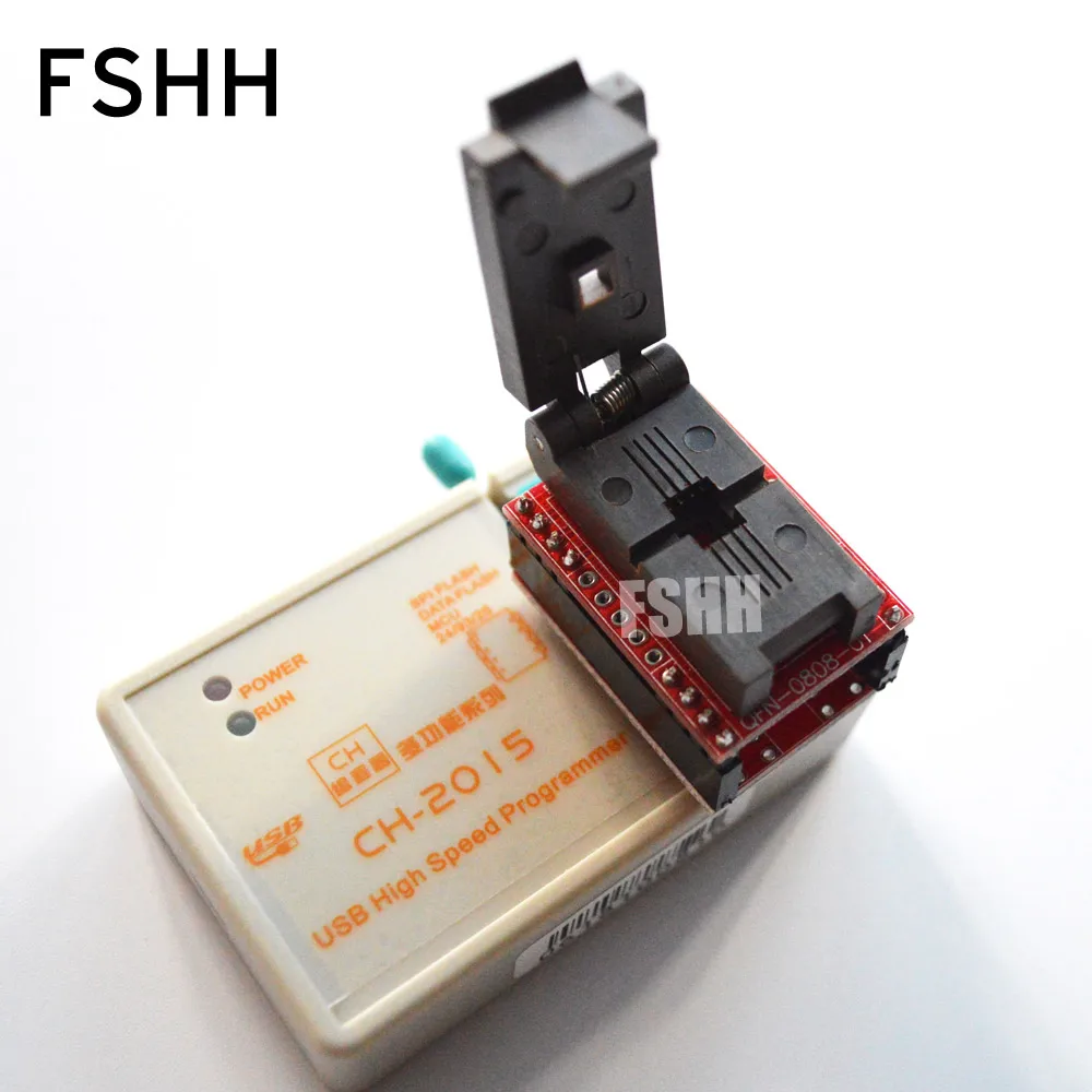 مبرمج فلاش عالي السرعة, برنامج CH2015 SPI FLASH عالي السرعة + محول QFN8 إلى DIP8 (5x6mm) USB SPI FLASH/EEPROM مبرمج