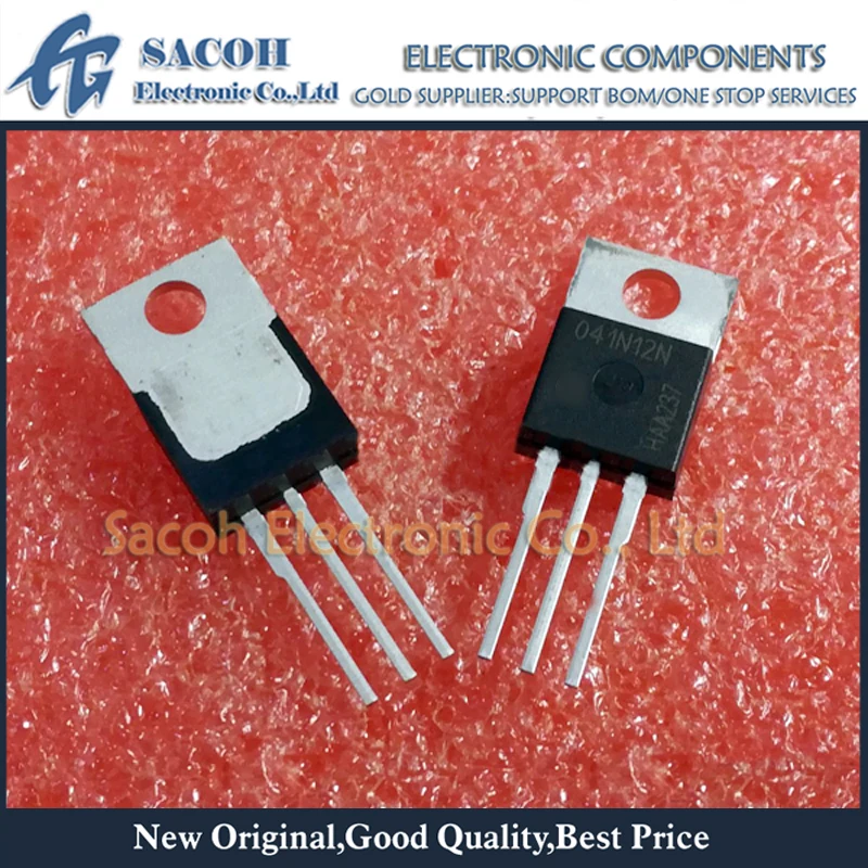 MOSFET original do poder, IPP041N12N3G, IPP041N12N, 041N12N, TO-220, 120A, 120V, 5 PCes