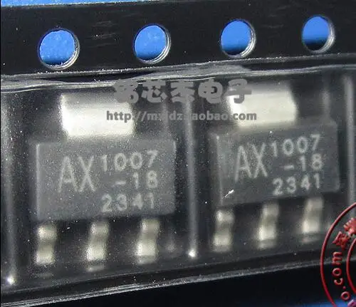 LDO الجهد المنظم رقاقة ، مجموعة الأصلي ، شحن مجاني ، 1.8 فولت ، 1A الإخراج ، SOT-223 ، AX1007E-18A ، AX1007E18A ، جديد