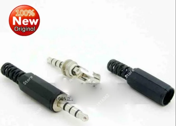 

200PCS/Lot 3.5mm Audio Jack/Plug connector male Black Plastic Housing 4 pole