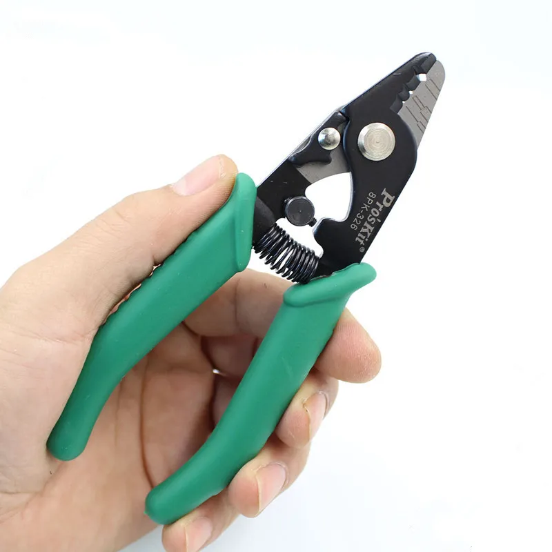 High Quality Professional Precision Fiber Optical Stripper Proskit  8PK-326  Wire Cable Stripper Cutter Hand Tools