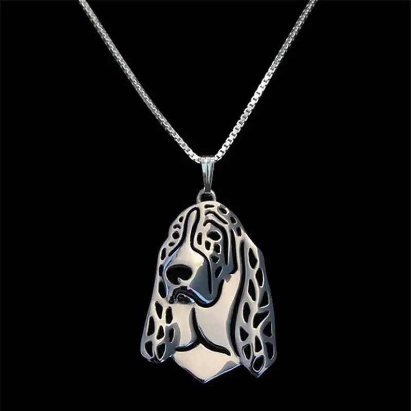 Women's Jewelry Dog Necklaces Lovers Metal Basset Hound Pendant Necklaces Drop Shipping