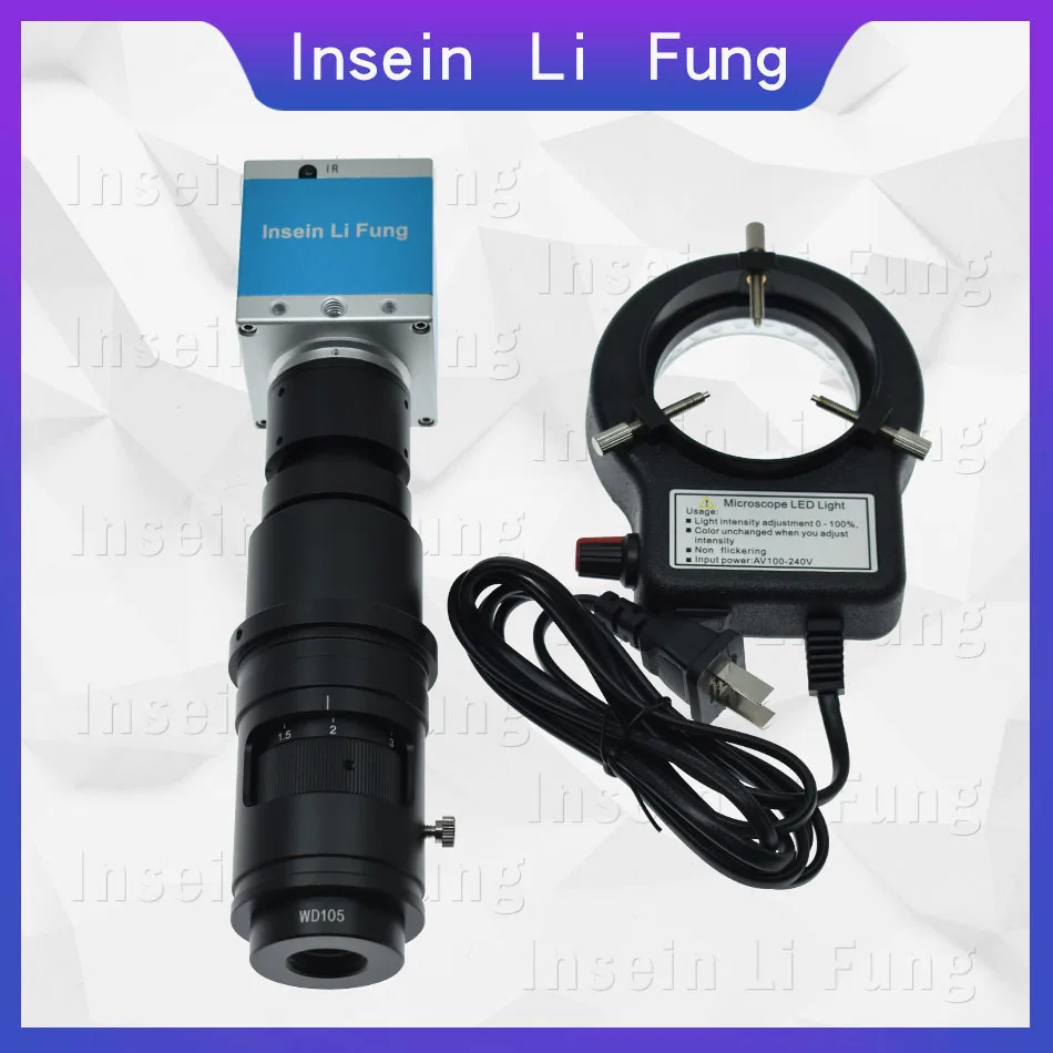 16MP 1080P Industrial Electronic Video Microscope Camera HDMI USB Magnifier+10X-300X Continuous Zoom Full Focus C-Mount Lens