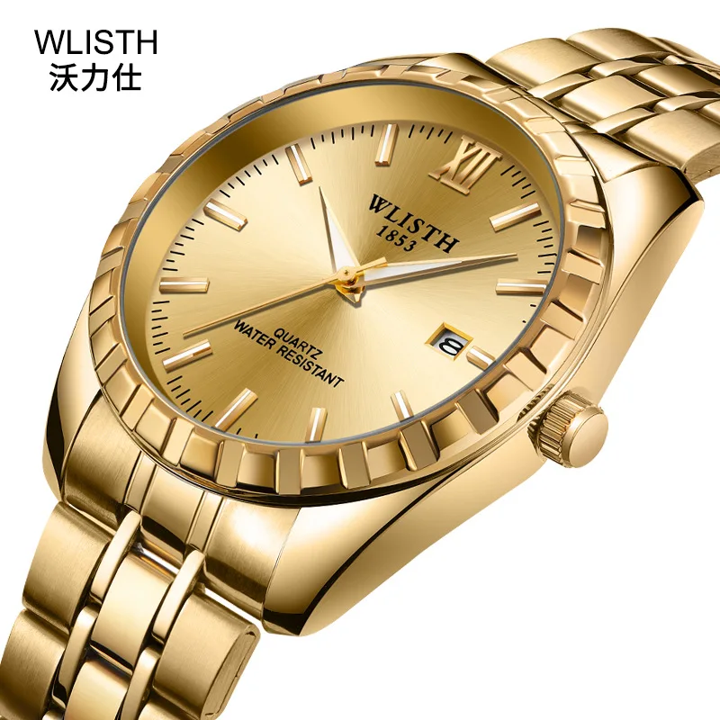 Fashion Wlisth Brand Waterproof Men Women Couples Quartz Luxury Style Watches Gold Clock Luxury Wristwatches Relogio Feminino