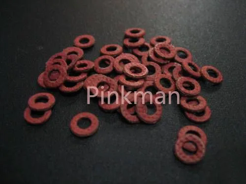 

1000 Pcs M3 3mmx6mmx0.8mm Red Insulating Fiber Washer