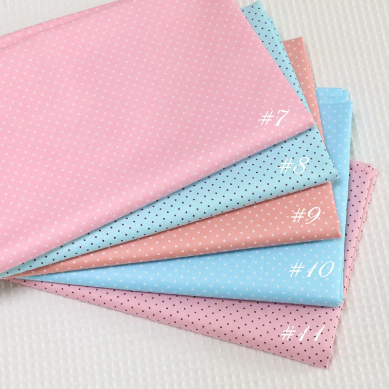 11pcs 40x50cm Color Dots 100% Cotton Fabric Sewing Tilda Doll Cloth DIY Quilting Patchwork Tissue Textile Felt