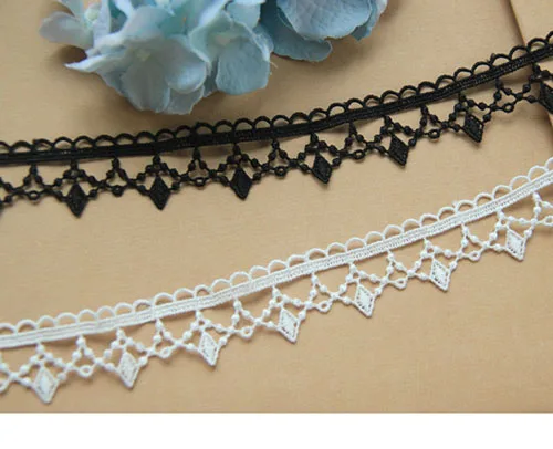 1yard Width: 2.5cm Fashion Black and White Cotton Lace Trim for Scrapbooking Garment Accessories(ss-303)