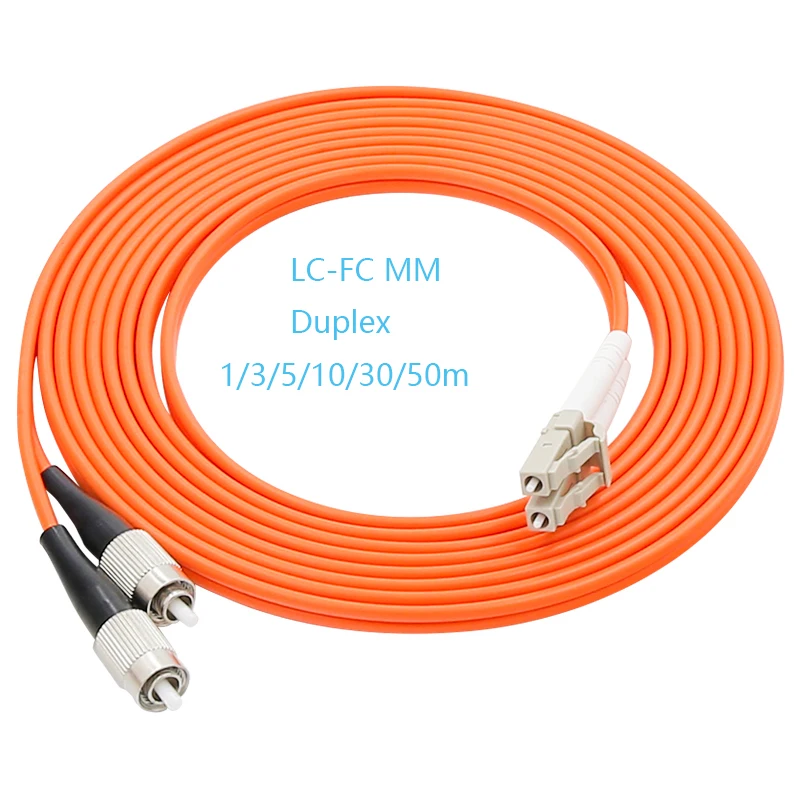 10PCS/Pack LC/UPC-FC/UPC Muliti mode MM Duplex Fiber Optical Jumper Fiber Optic Patch Cord 1m/3m/5m/10m/30m/50m