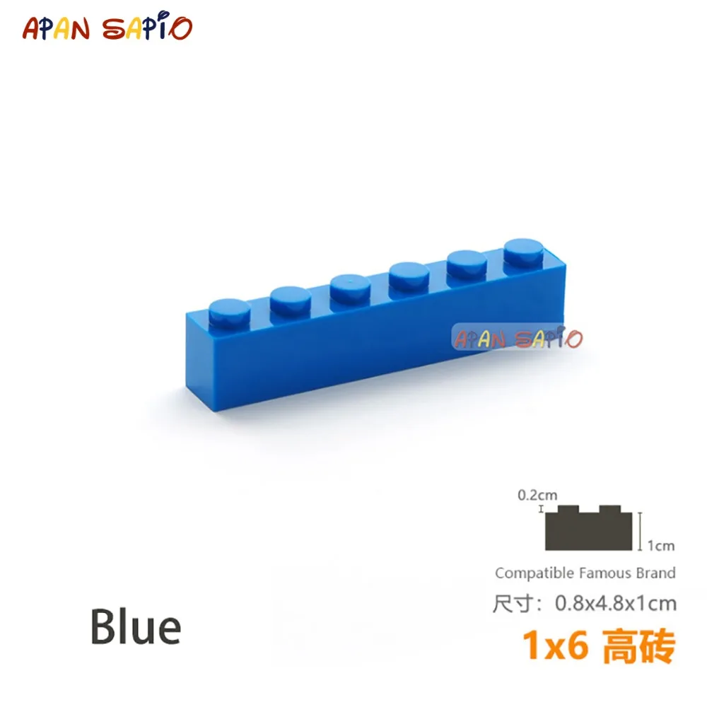 10pcs/lot DIY Blocks Building Bricks Thick 1X6 Educational Assemblage Construction Toys for Children Size Compatible With 3009