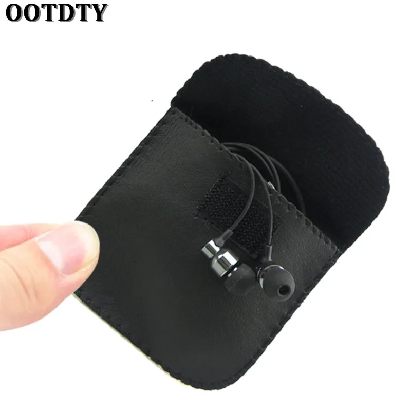 OOTDTY Mini Earphone Storage Bag Protective Sleeve Pouch Data Charging Cable Case Coin Purse