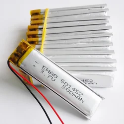 Wholesale 10 PCS 3.7V 500mAh 601452 Lithium Polymer LiPo Rechargeable Battery For Mp3 PAD DVD DIY E-book Bluetooth Smart Watch