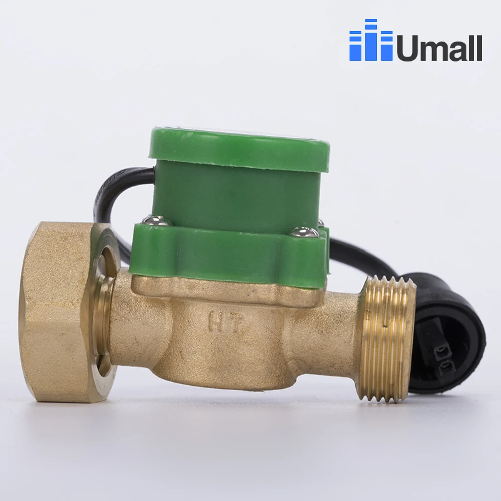 Interruptor de Sensor de flujo de agua HT200 Thread G1 a G3/4, Enfriador de cobre completo, bomba de circulación de refuerzo, válvula de Control de