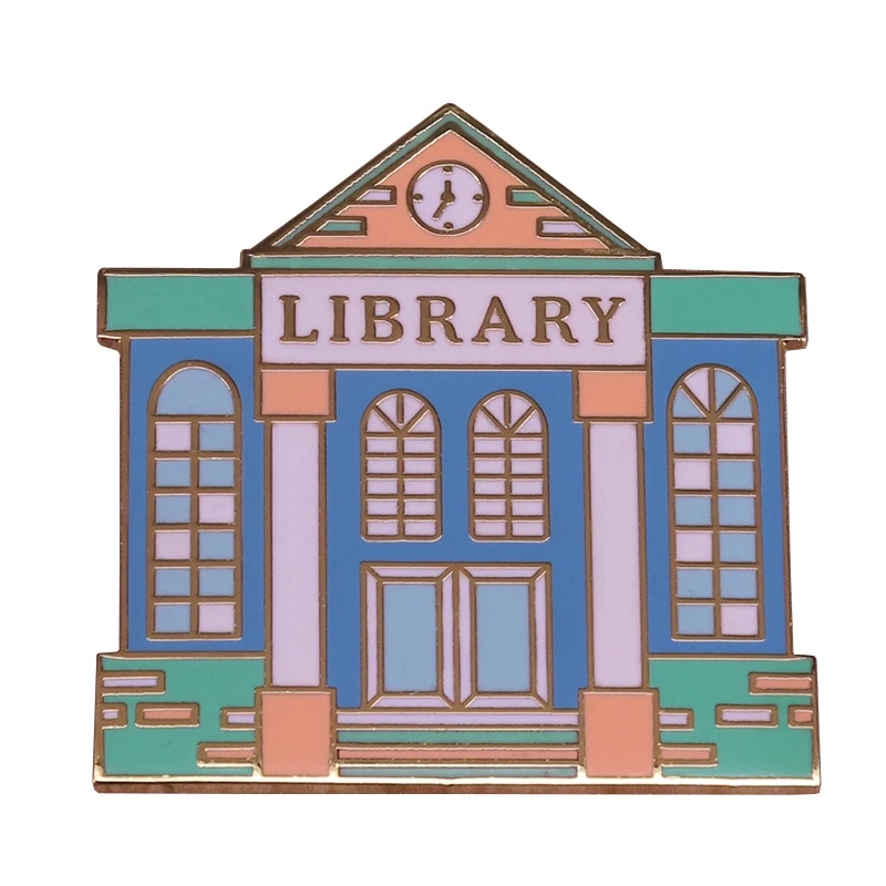 Pastel library badge book reading pin literature bookworm brooches librarian students teacher gift