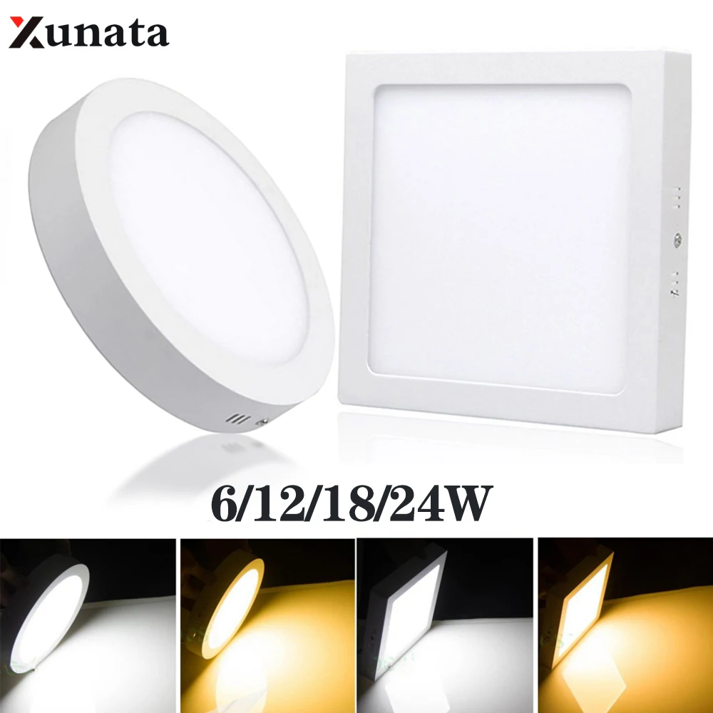 Kwadratowy/okrągły 3CM ultra-cienki sufit LED IP65 wodoodporna lampa panelowa LED nowoczesny reflektor oświetlenie łazienki domu 6W 12W 24W