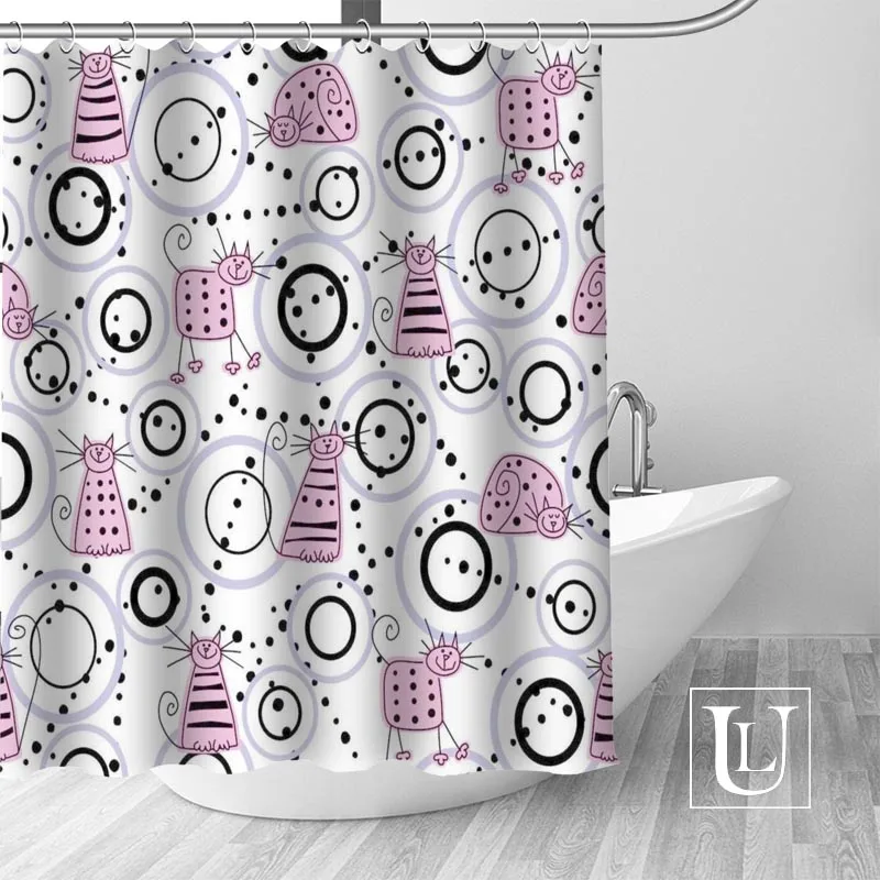 Abstract Animal Cat Shower Curtains Custom Bathroom Curtain Waterproof Bathroom Fabric Polyester Shower Curtain High Quality