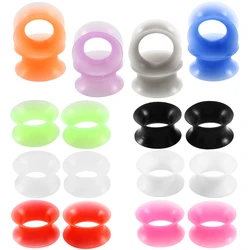 20pcs/Lot Silicone Thin Flexible Ear Plugs and Tunnels Ear Piercings Ear Gauge Stretcher Ear Plugs Tunnels Body Piercing Orejar