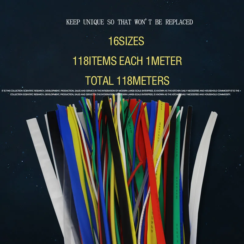 118Meters/lot Heat Shrinkable Tube suit  Mixed Color set: 1MM-30MM Assorted colorful heat shrink tubing insulated cable sleeve