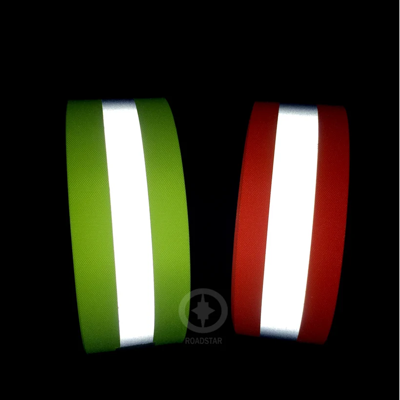 Roadstar 5cmX5m Fluorescent Yellow&Orange Warning Tape for Safety Clothes Sewing on Reflective Fabric