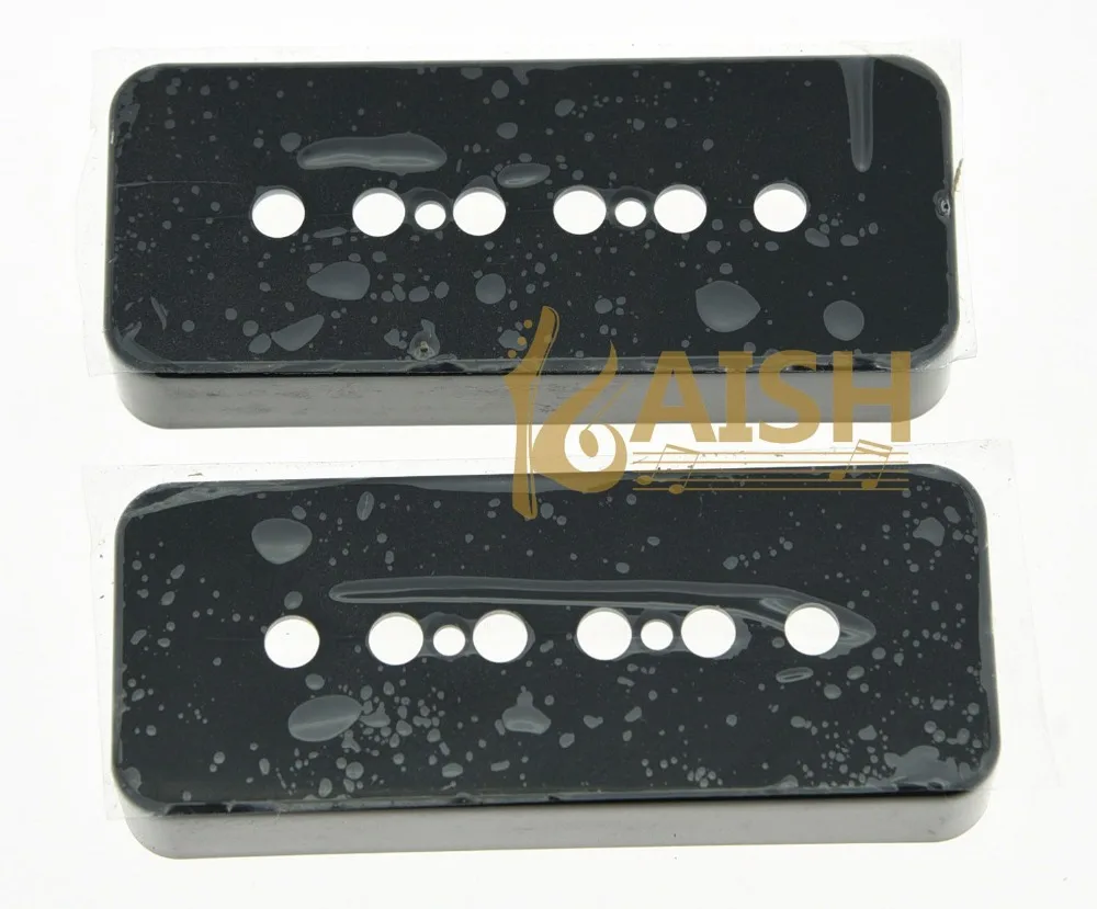 KAISH Set of 2 Soap bar LP Guitar Pickup Covers P90 Pickup Cover Black fits LP