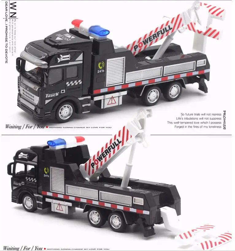 1:48 scale metal truck model,High simulation alloy truck model,Rescue truck crane truck transport vehicle,free shipping