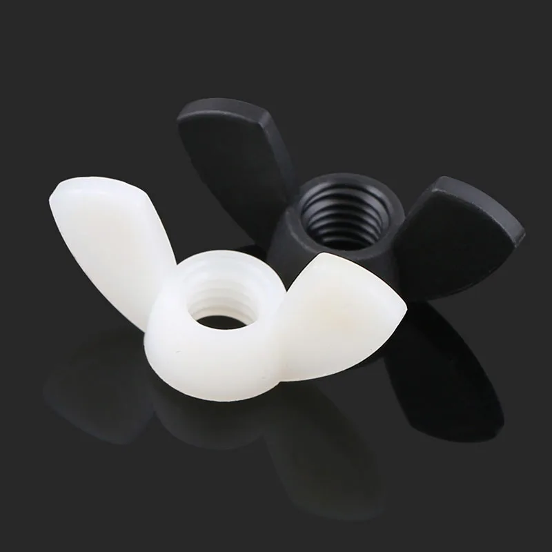 10pcs M4 M5 M6 M8 M10 Nylon Wing Nuts DIN315 Hand Nut Wingnut Butterfly Nut Ingot Plastic Thumb nut