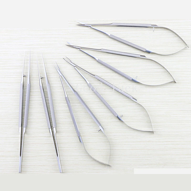 12cm Six Of Equipment Package Ophthalmic Instruments Needle Holder Micro Scissors Tweezers Hand Tool