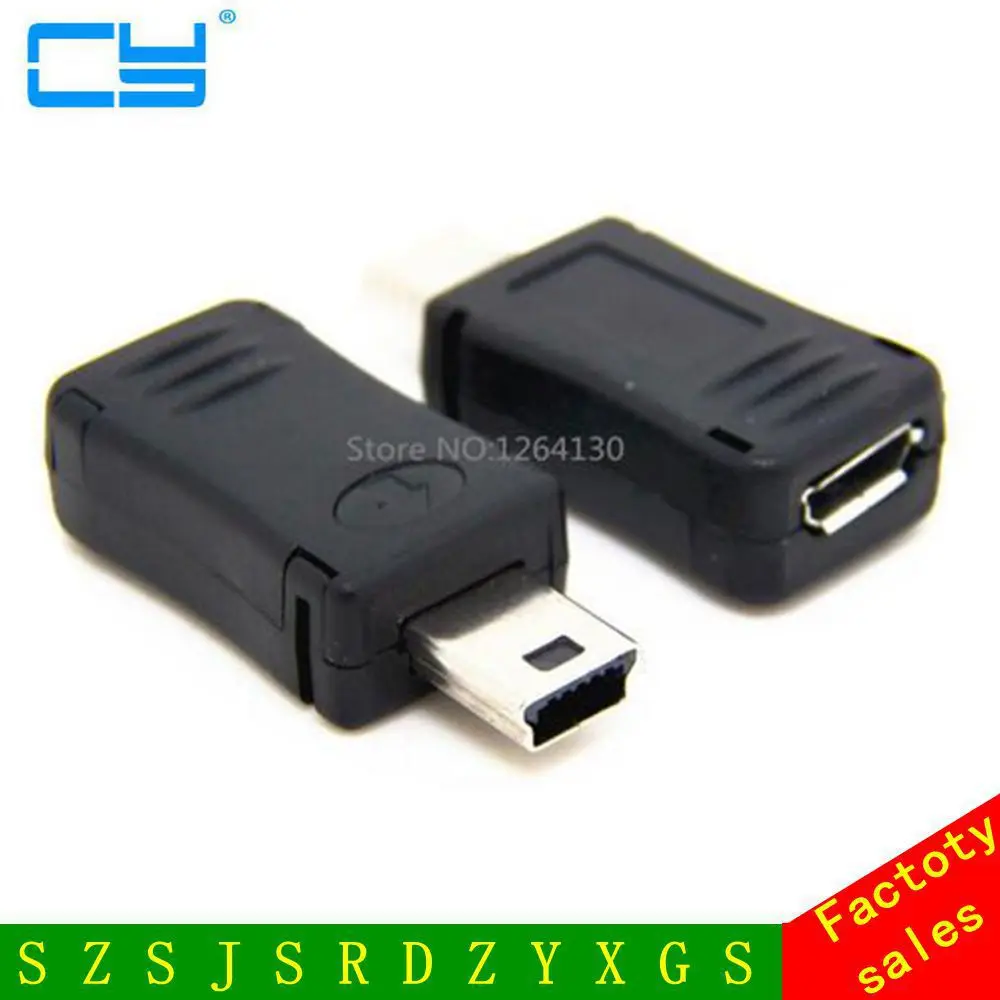 

High Quality 10pcs Mini USB Male to Micro USB Female B M/F Adapter Connector Converter Free Shipping