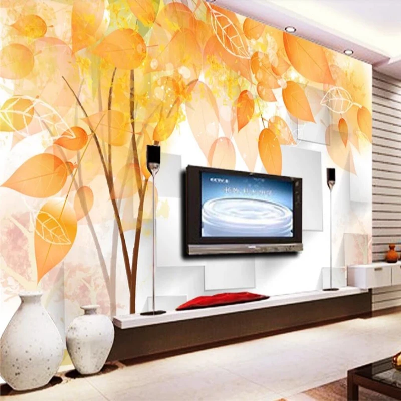 

Decorative wallpaper Abstract tree 3D square TV background wall painting
