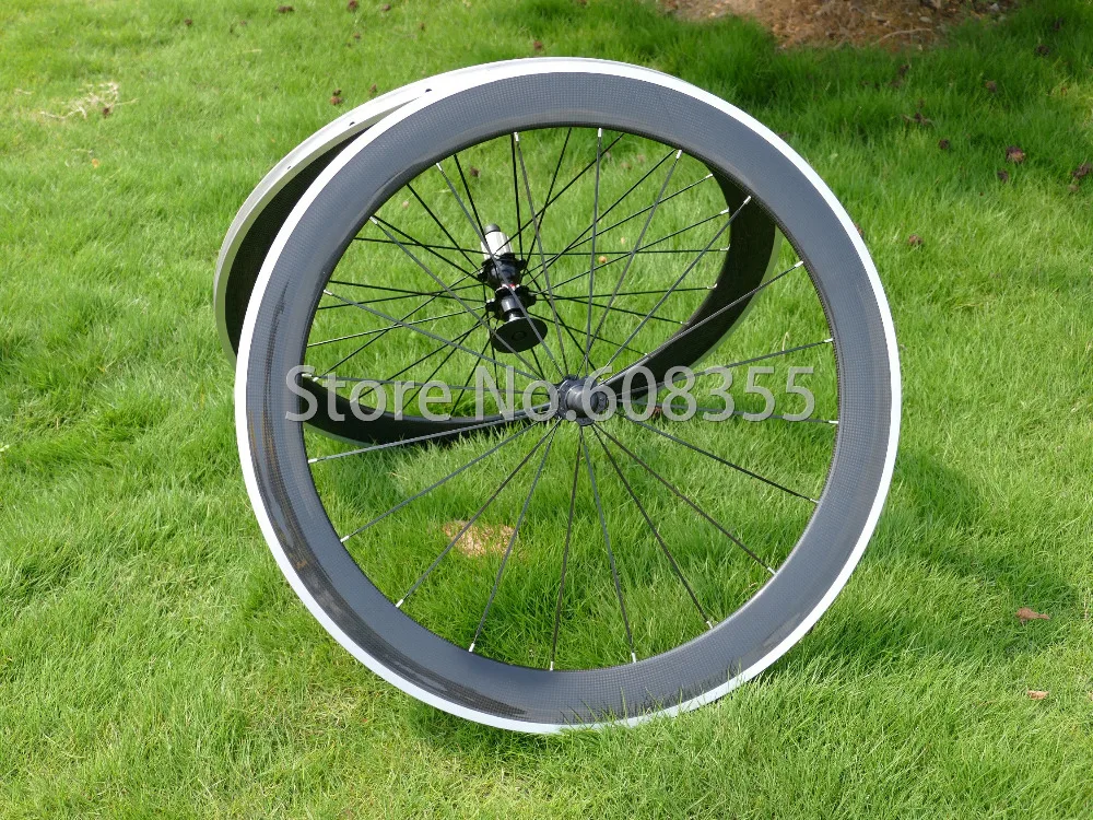 60mm 3k UD Carbon Matt Glossy Road Bike Clincher Wheelset Wheel Rim width 20.4mm 23mm Alloy Brake Side