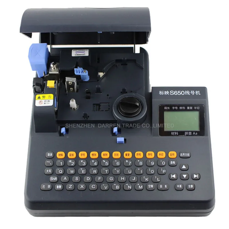 Máquina de letras electrónicas de tubo retráctil de PVC, impresora de tubos de PVC, impresora de identificación de Cable retráctil, máquina de prensa de marcado de cables, S-650