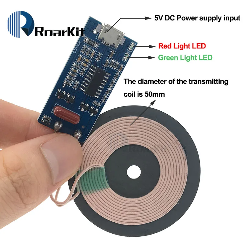 5V 1A bezprzewodowy zasilacz ładowanie 5W bezprzewodowa ładowarka nadajnik uniwersalny szybki ładunek zestaw DIY Micro USB cewka ładowania