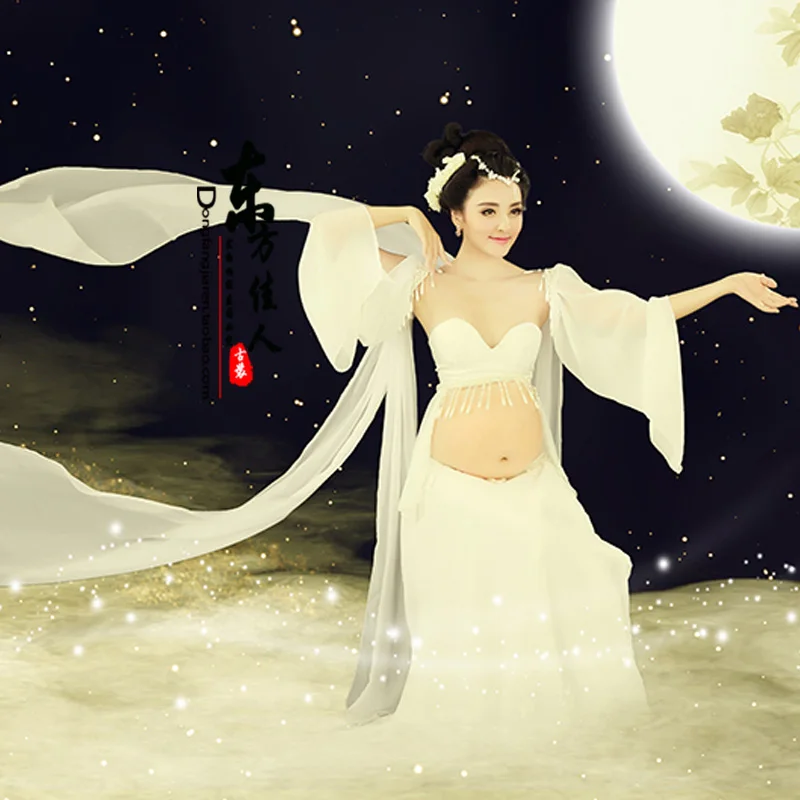 

Qin Ge Personality Photography Costume for Pregnant Mummy Thematic Costume Hanfu Flying Fairy Costume