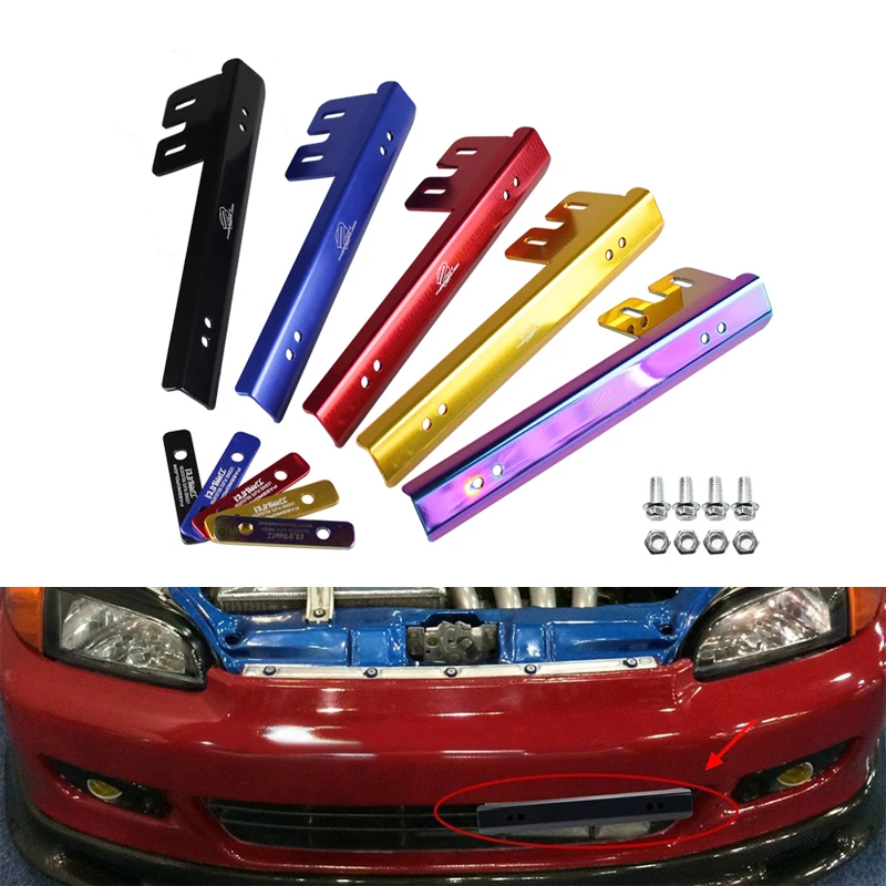 RASTP-relocalizador de matrícula de aluminio JDM, montaje de placa de matrícula delantera de coche, soporte de reubicación para Honda Civic RS-BTD015