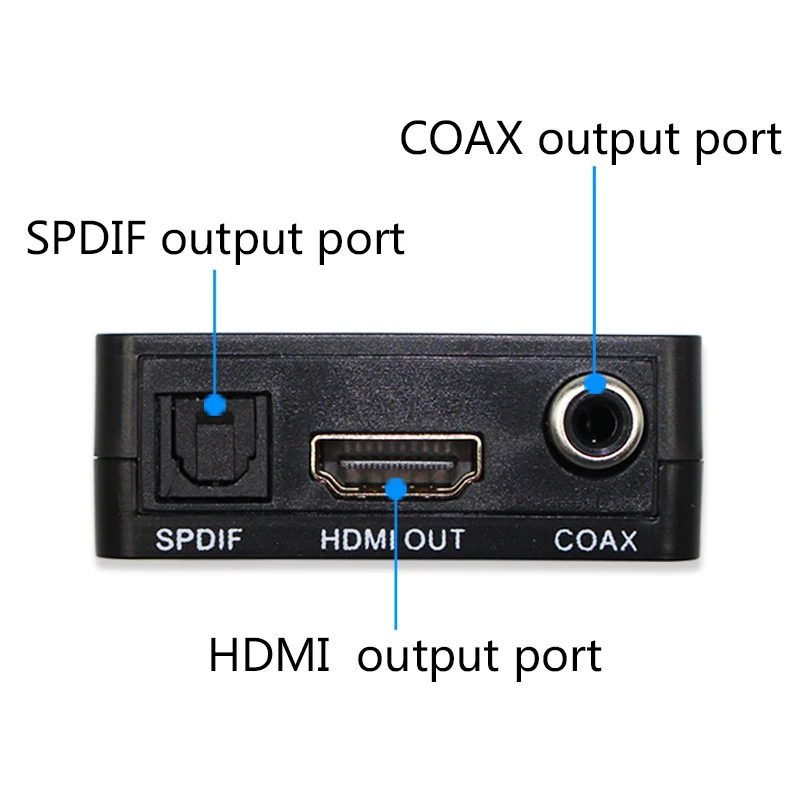 Wiistar HDMI Audio Splitter R / L Spdif Audio with 2.1 / 5.1ch HDMI Audio Extractor HDMI to HDMI  Audio Splitter Free Shipping