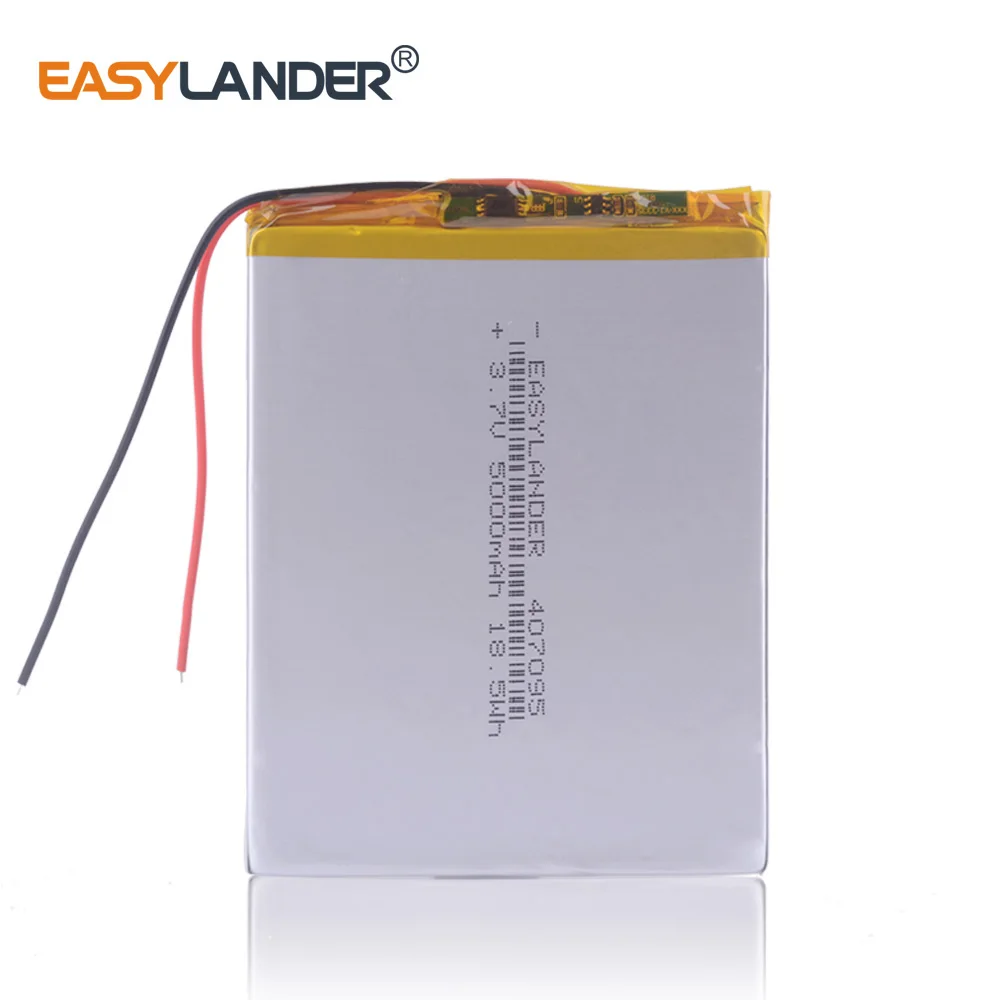 

10pcs/Lot 3.7V 5000mAh 407095 Li polymer Battery For Tablet PC IPAQ MID Ebook DIY 7inch 8 inch 9inch wholesale