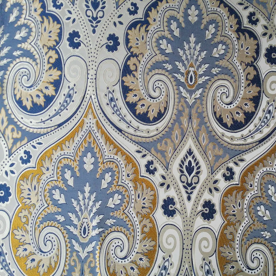 Classico Blu Paisley Jacquard Damascato Tessuto Tappezzeria Divano Poltrona Mobili Panno di Interni Tessuti 140 centimetri di Larghezza di Vendita
