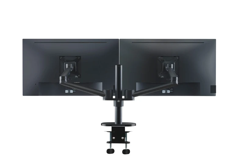 OL-2 Aluminum Height Adjust 17-32 inch Dual Screen Monitor Holder Arm Full Motion Monitor Mount Bracket Desktop Stand TV Mount